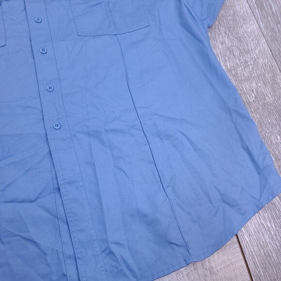 5.11 Tactical Shirt Mens XXL Blue Cotton Class A Station Short Sleeve Button Top - Picture 4 of 7